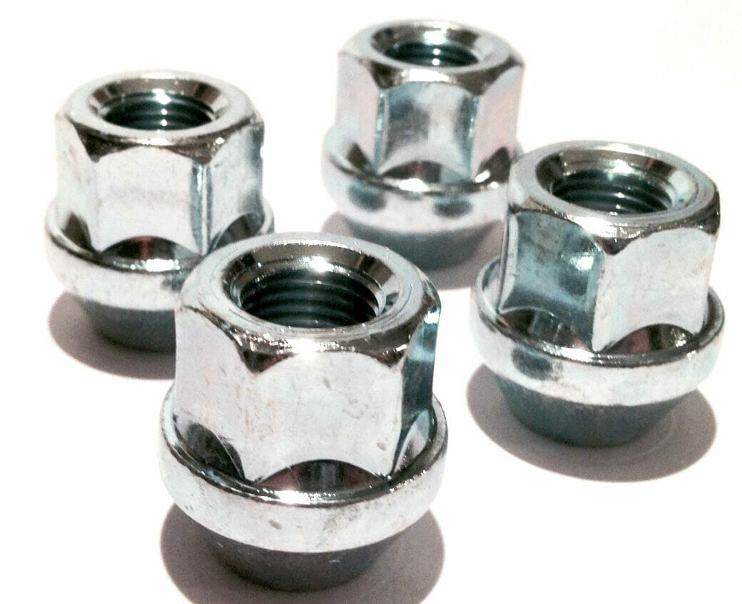 Open ended 21mm Hex M14 x 1.5 alloy wheel nuts (Chrysler, Ford)